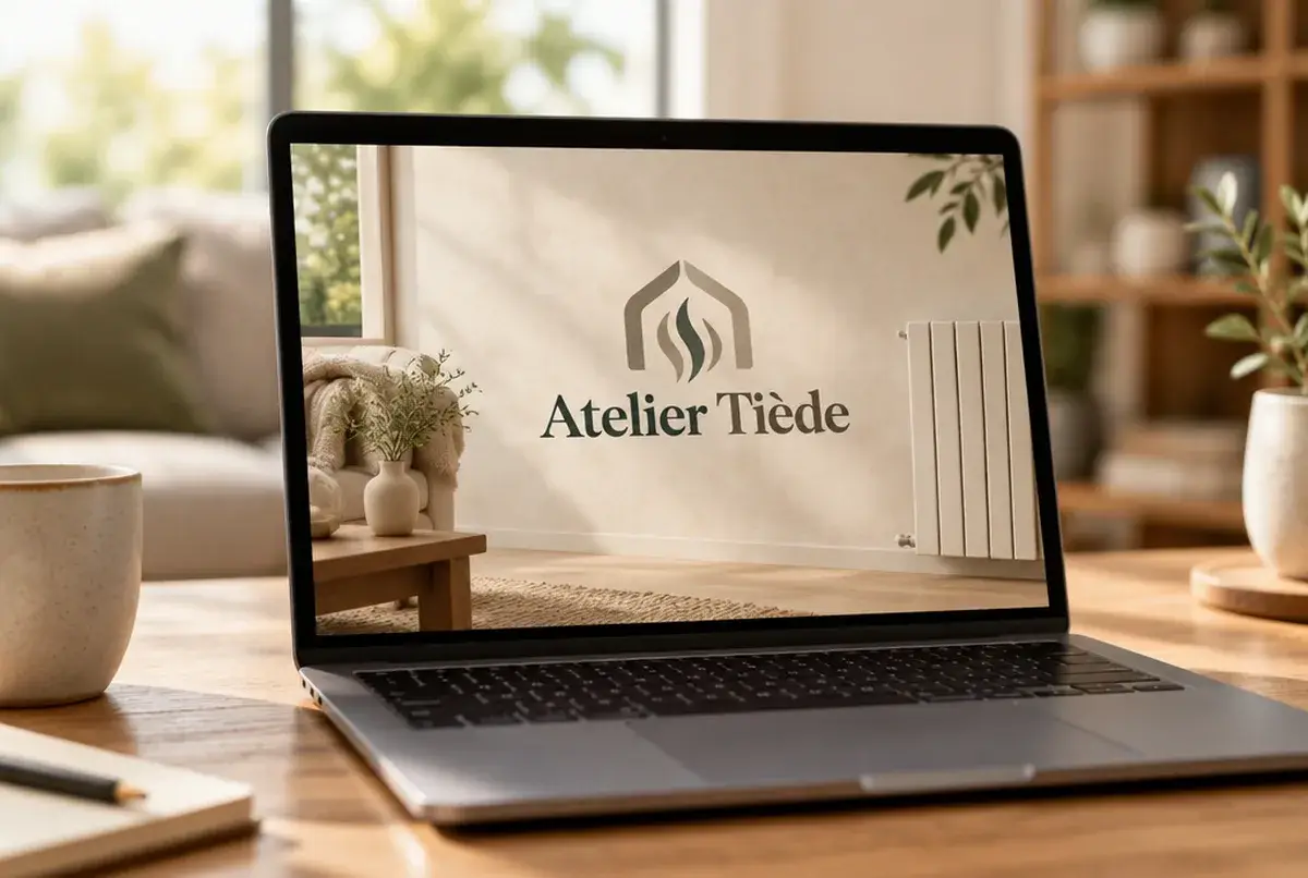 Logo de chauffagiste pour généraliste qui vend le confort de la maison, sur site