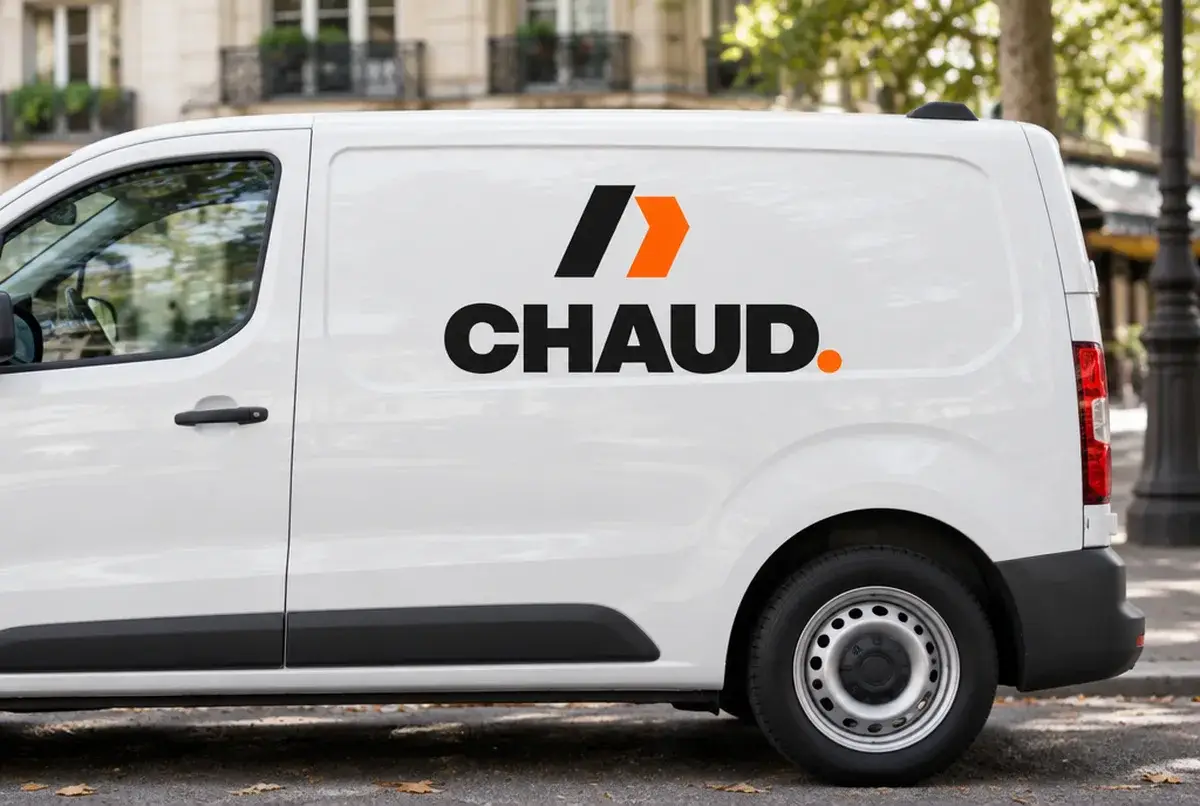 Logo de chauffagiste pour chauffagiste urbain qui va droit au but, sur camion