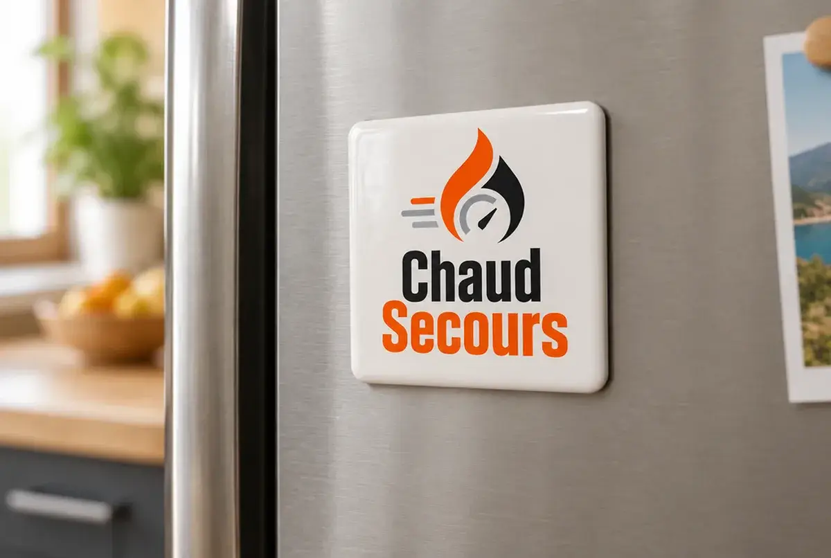 Logo de chauffagiste pour dépanneur 7j/7 en hiver, sur camion
