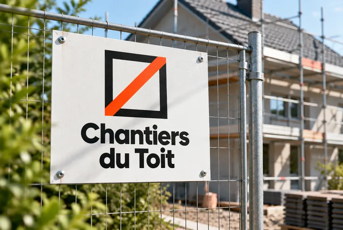 Logo de couvreur pour couvreur qui parle cash, fuite et mousse, sur flyer