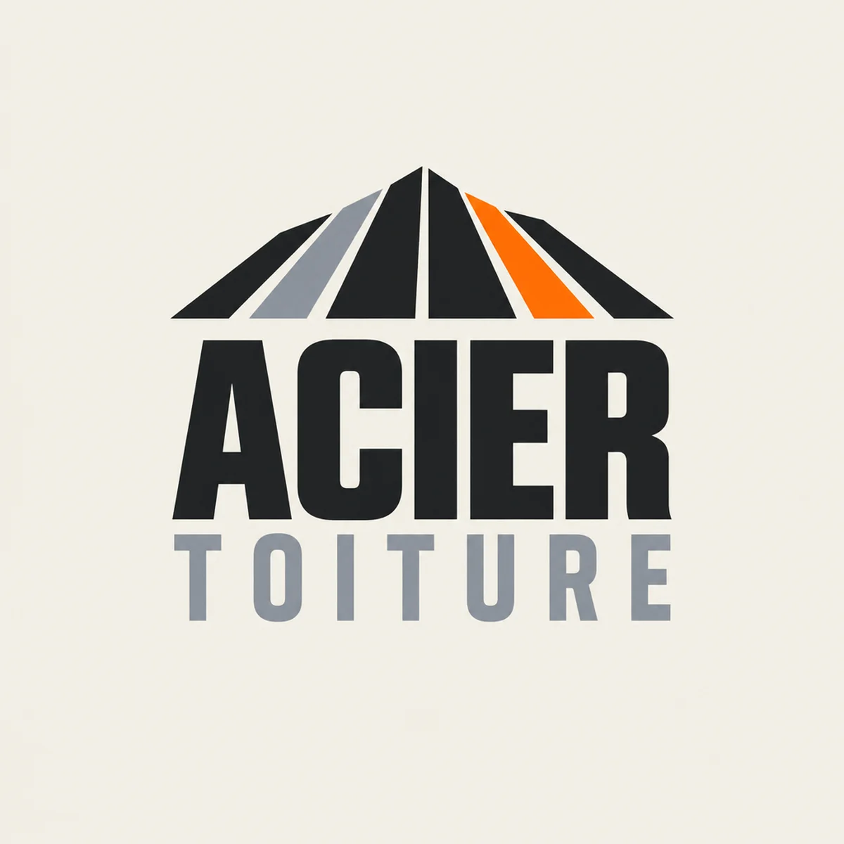 Logo de couvreur pour équipe de chantier, bac acier, bâtiments agricoles