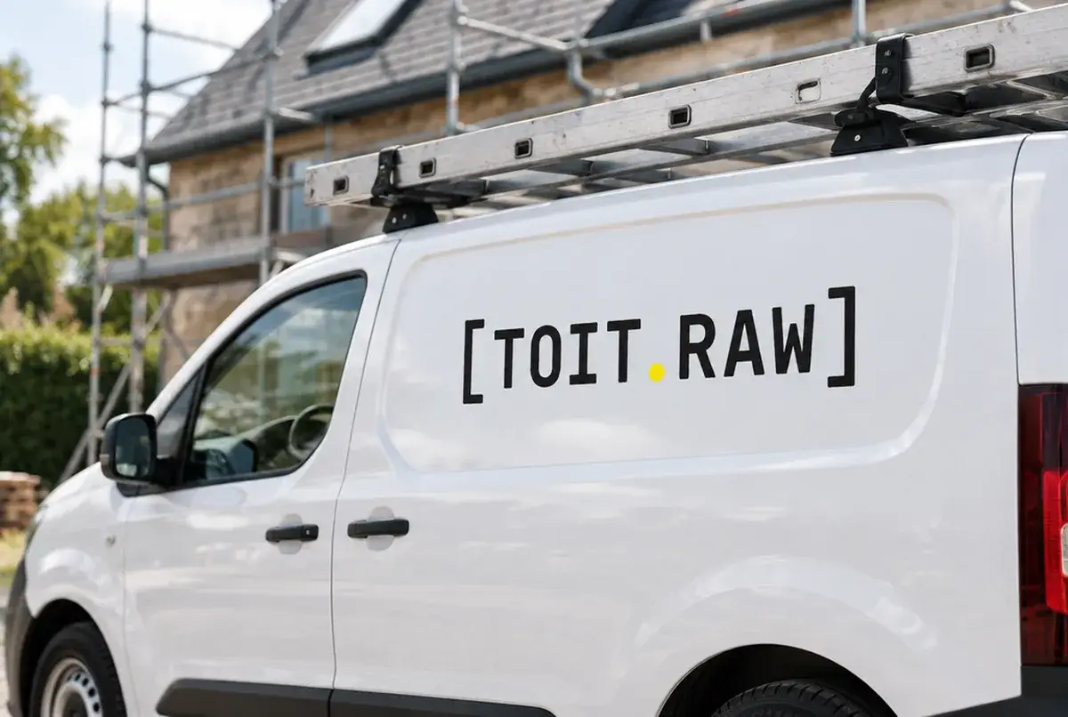 Logo de couvreur pour jeune entreprise sans détour, prix bruts, sur réseaux