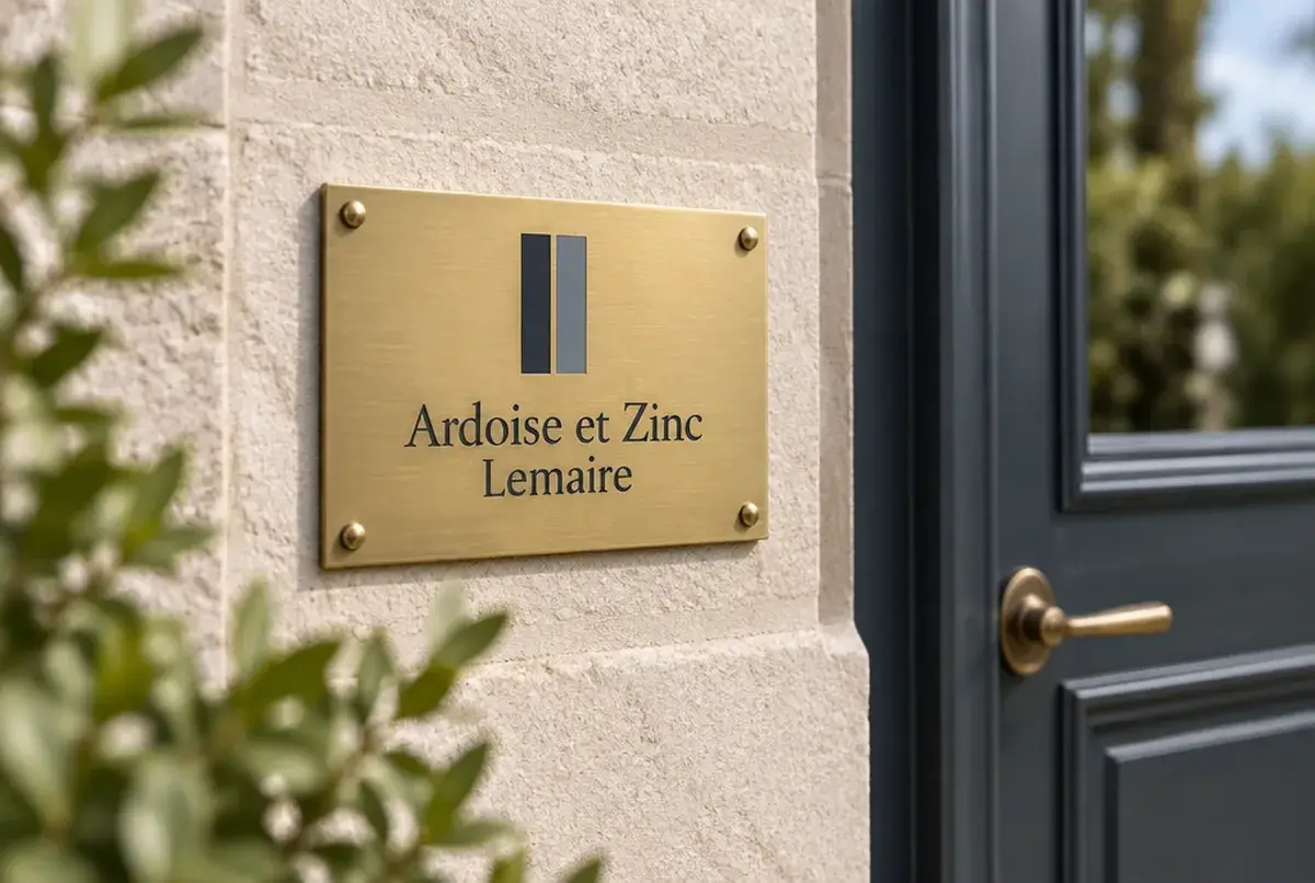 Logo de couvreur pour spécialiste ardoise naturelle et zinc, sur devis