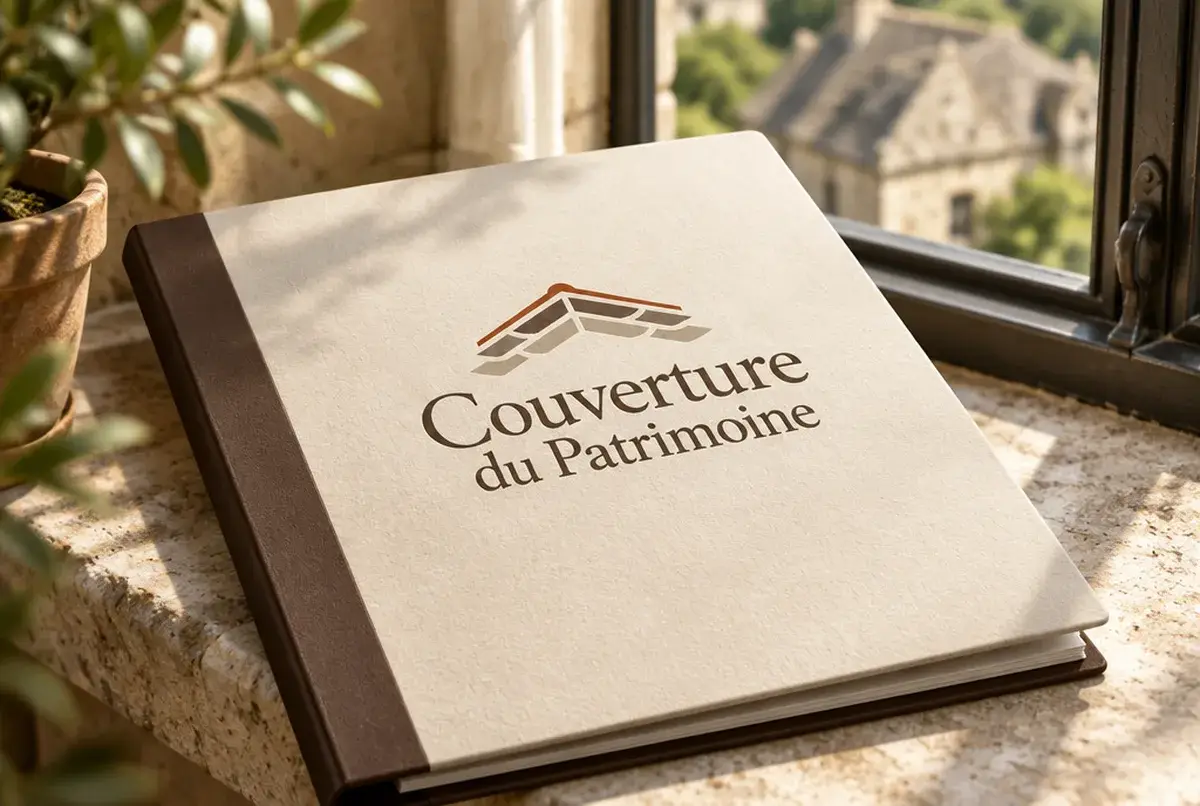 Logo de couvreur pour toitures anciennes, Bâtiments de France, sur devis