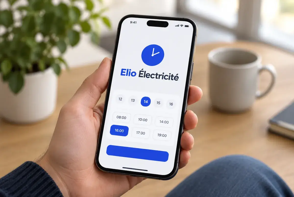 Logo d'électricien pour l'électricien qui promet un délai et le tient, sur site