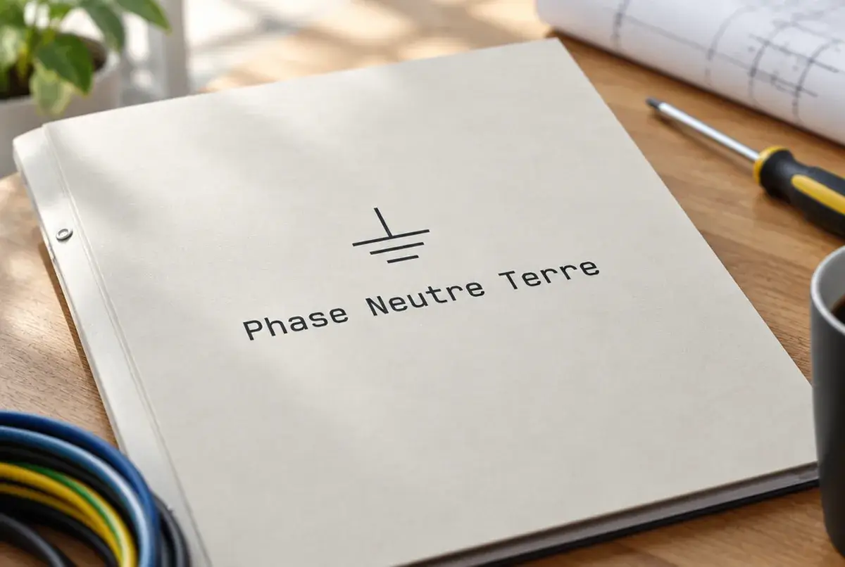 Logo d'électricien pour le technicien qui remet un schéma au client, sur rapports