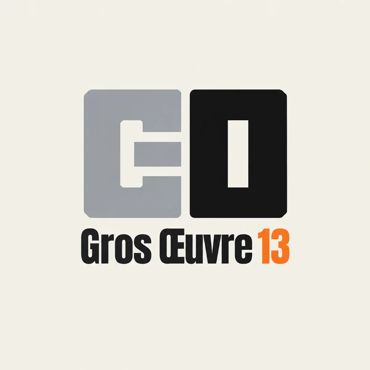 Logo de maçon pour le gros œuvre lourd avec équipe et engins