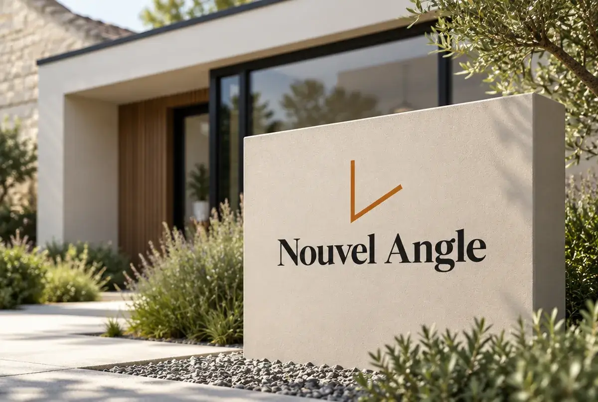 Logo de maçon pour le constructeur d'extensions contemporaines haut de gamme, sur site