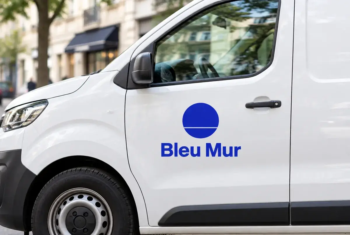 Logo de peintre en bâtiment pour entreprise de peinture pour commerces et bureaux, sur enseigne