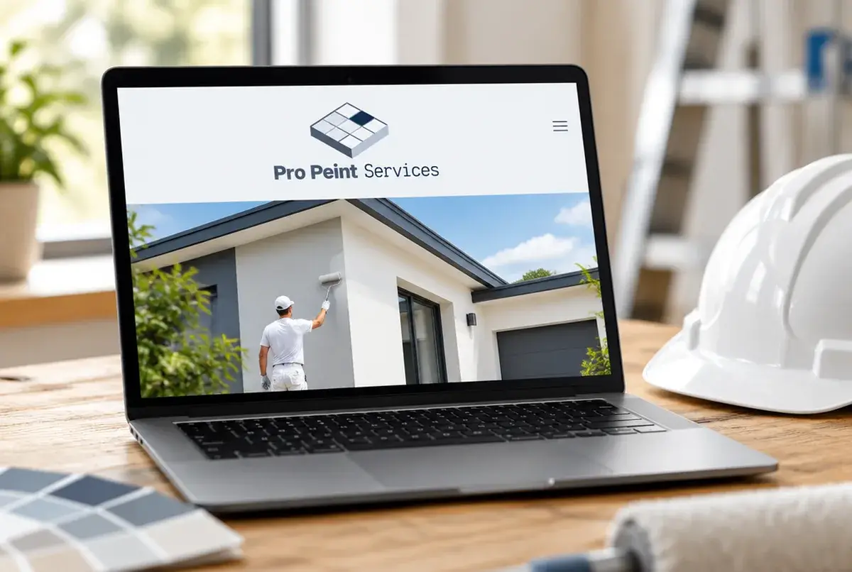 Logo de peintre en bâtiment pour entreprise structurée, copropriétés et syndics, sur fourgon