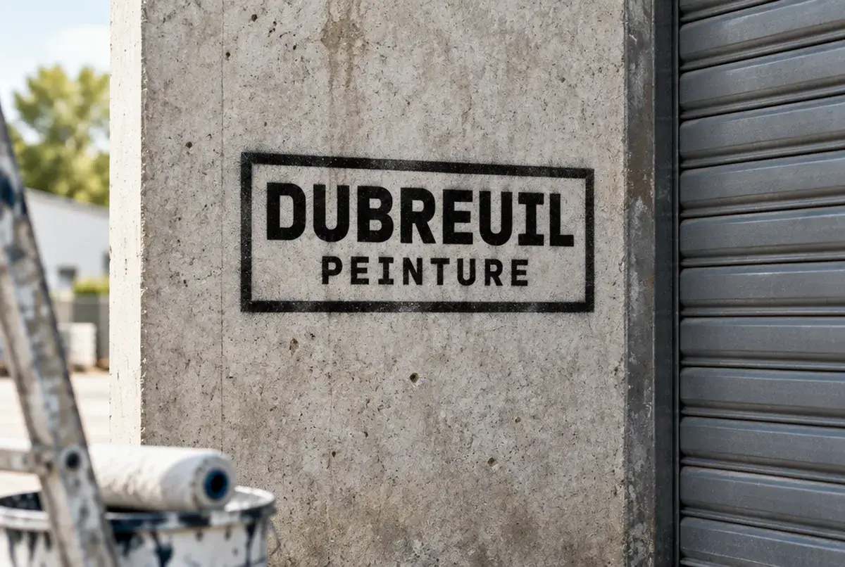 Logo de peintre en bâtiment pour peintre qui affiche ses prix bruts, sur devis