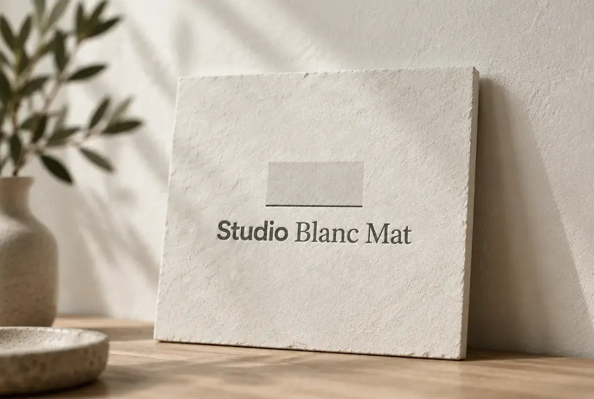 Logo de peintre en bâtiment pour spécialiste des blancs et des enduits, sur site