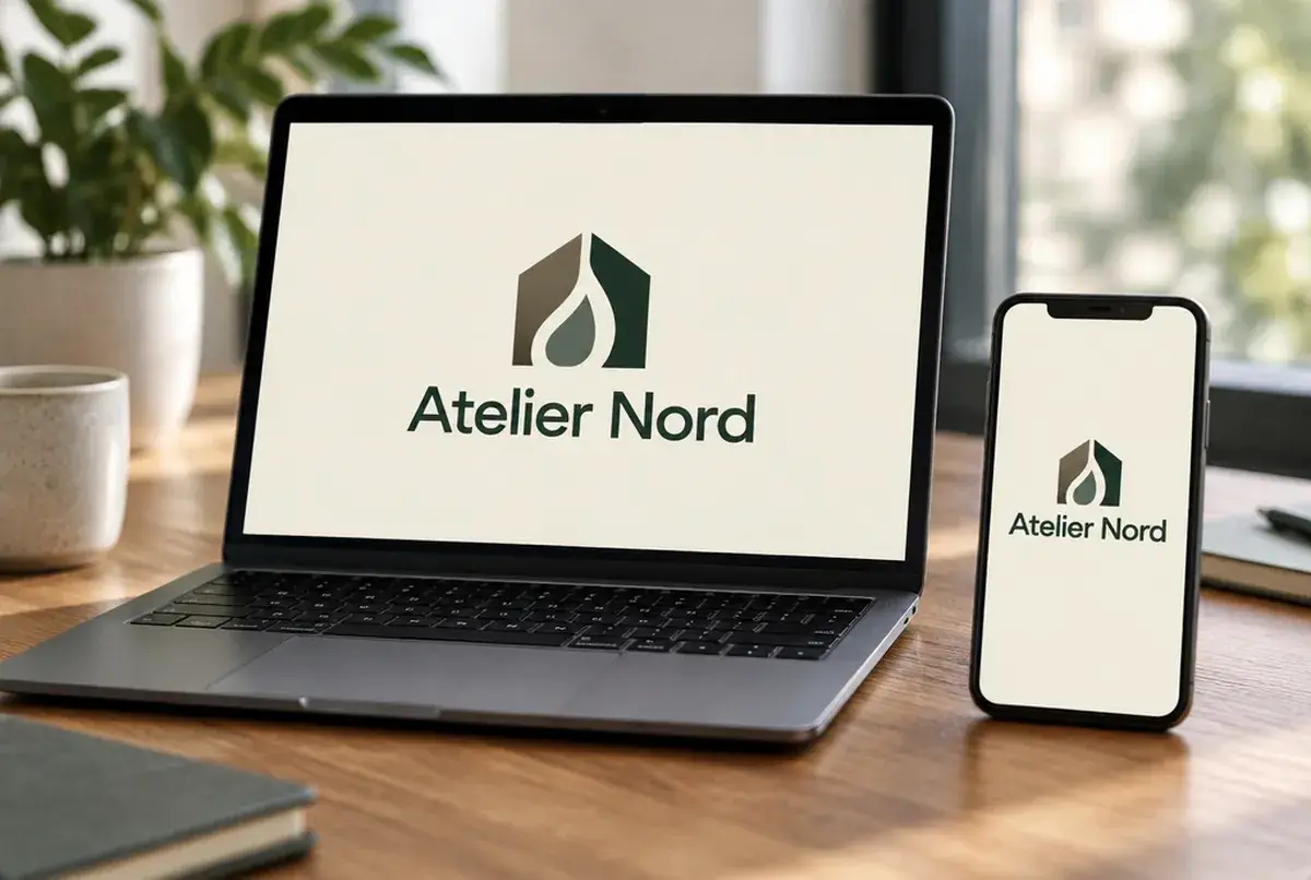 Logo de plombier pour rénovation de salles de bain contemporaines, sur site
