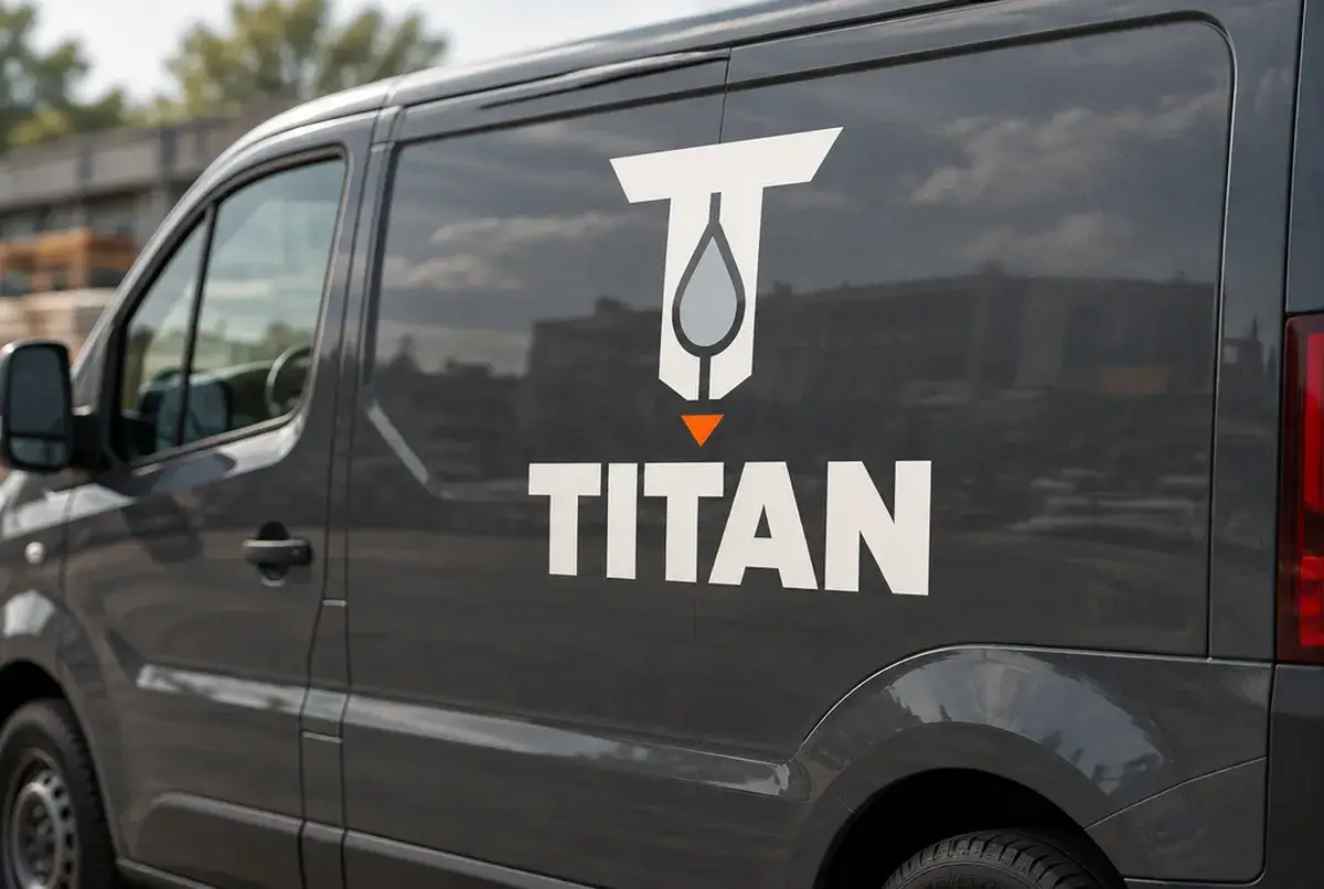 Logo de plombier pour gros dépannage, dégâts des eaux, sur camion