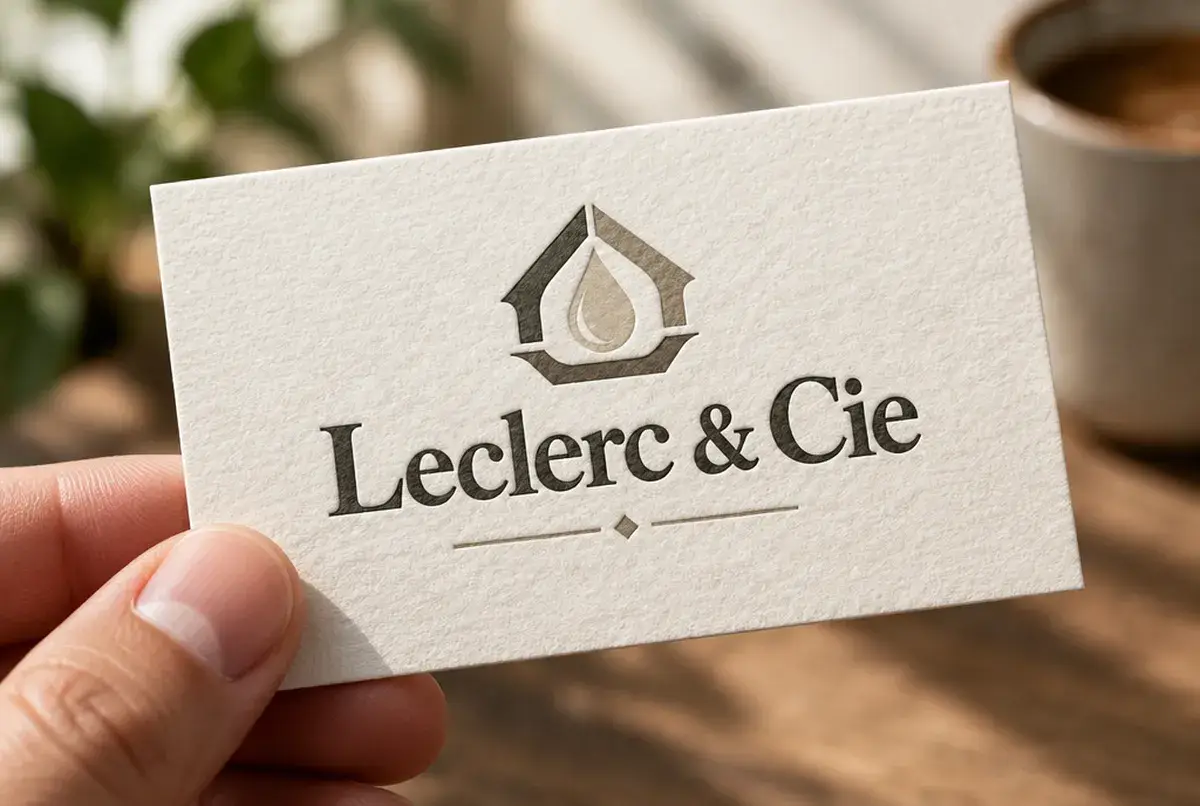 Logo de plombier pour maison ancienne, tradition artisanale, sur carte