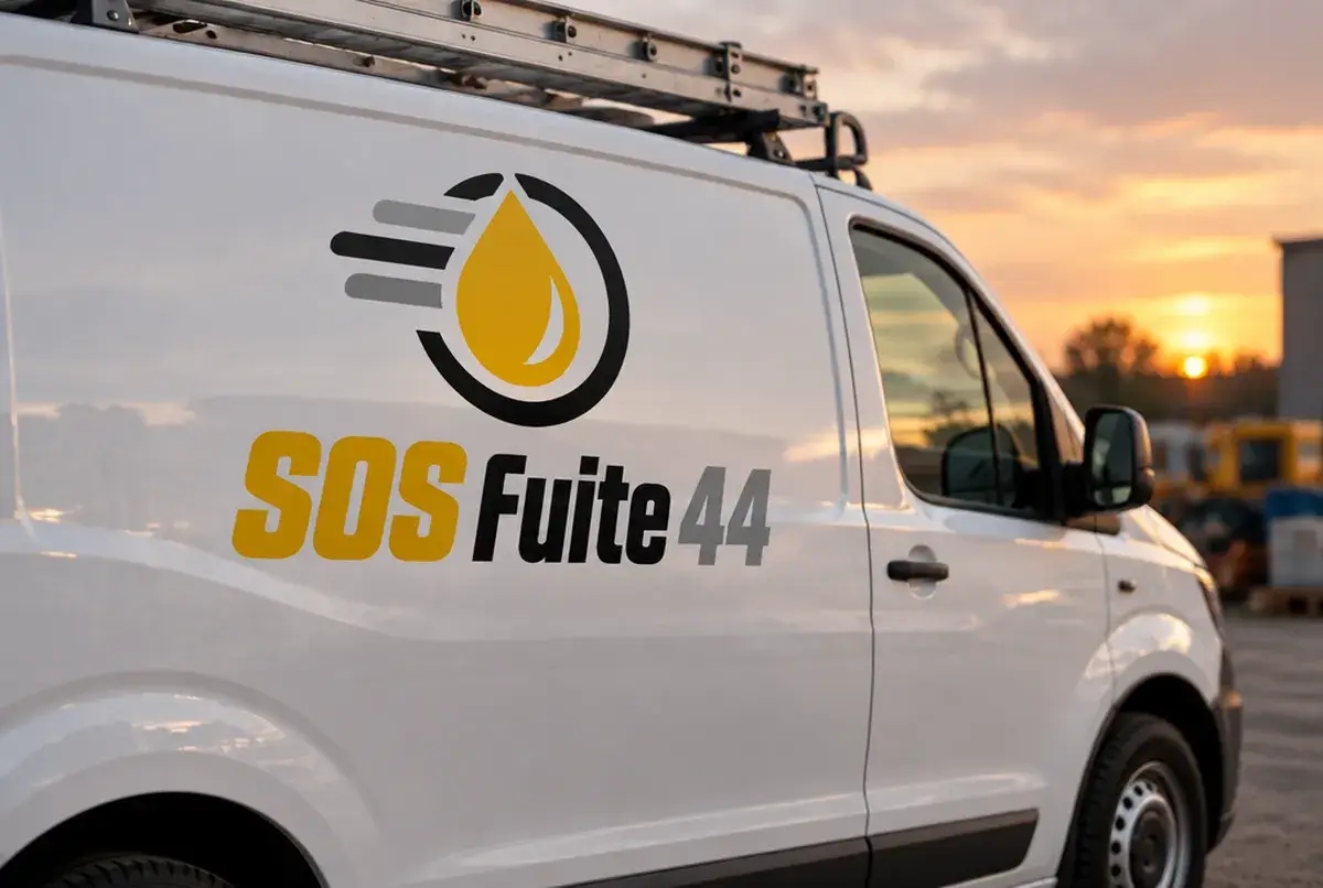 Logo de plombier pour dépanneur 24h/24, sur camion
