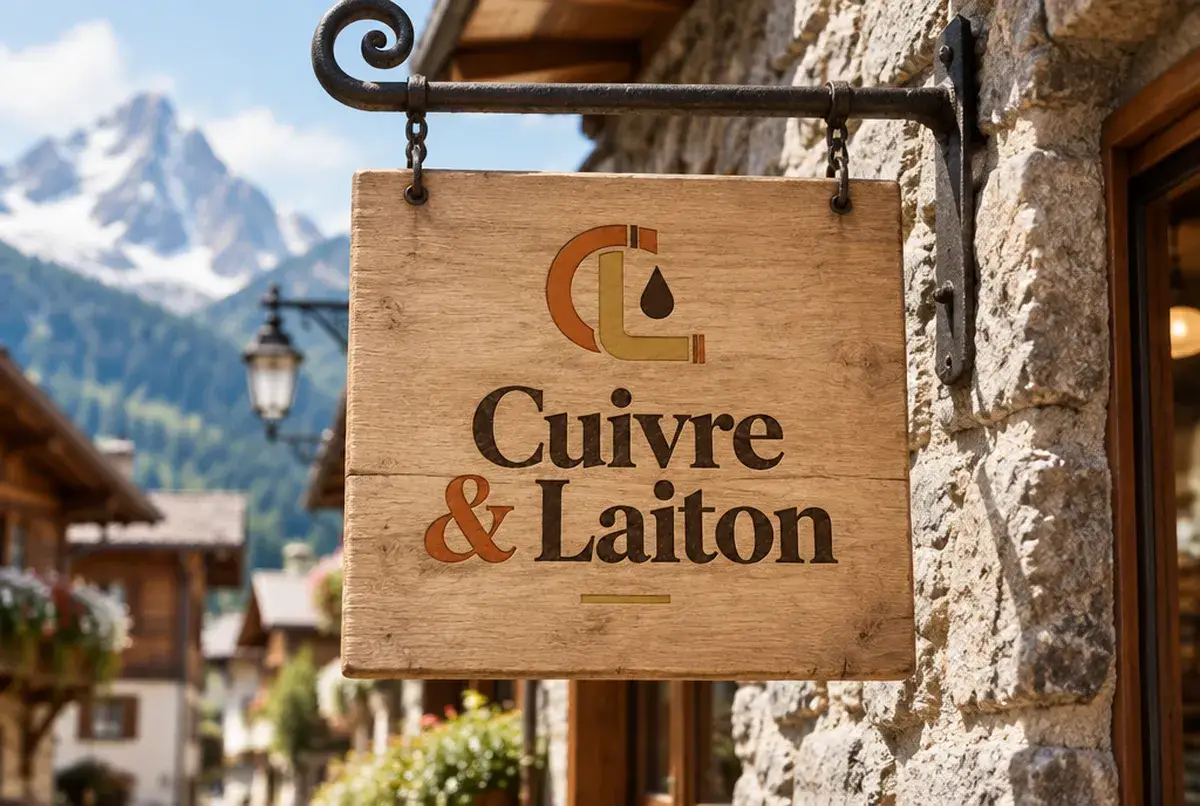Logo de plombier pour petit atelier local, travail soigné, sur enseigne